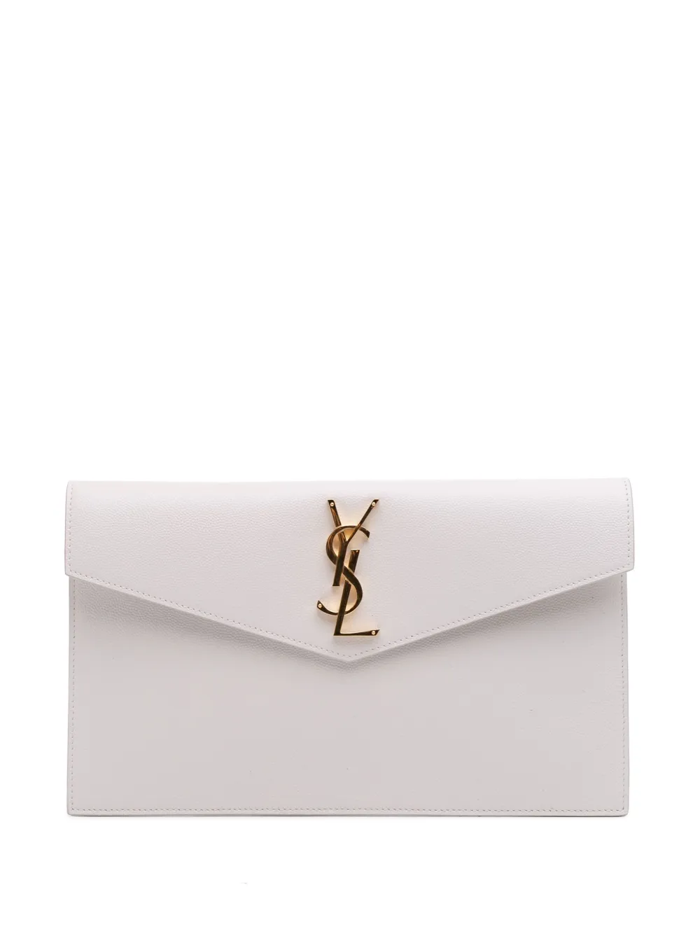 Saint Laurent Pre-Owned 2023 Grain De Poudre Uptown Pouch clutch bag | White | Image 1