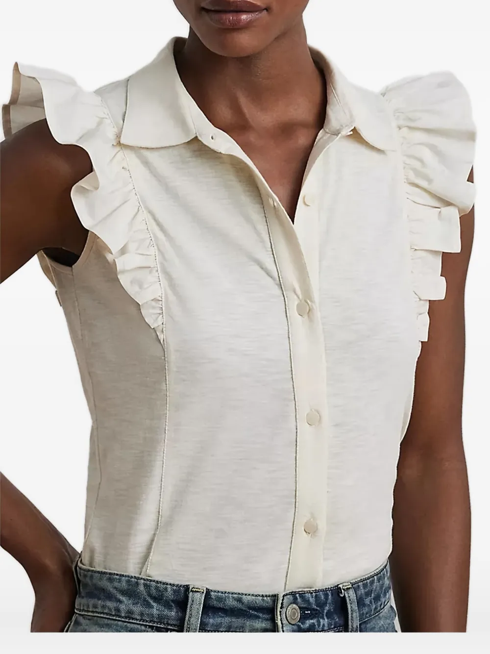 Lauren Ralph Lauren Blouse met ruches Wit