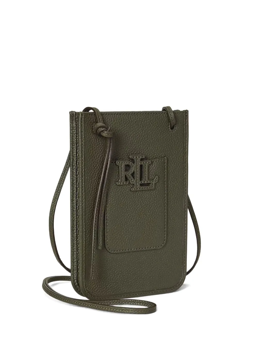 Lauren Ralph Lauren logo-patch leather crossbody bag Groen