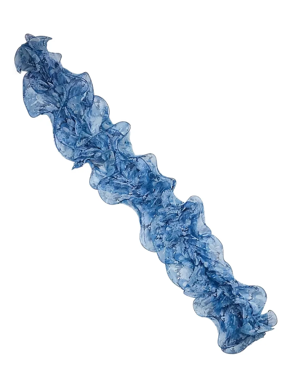 Lauren Ralph Lauren ruffled floral-print scarf Blauw