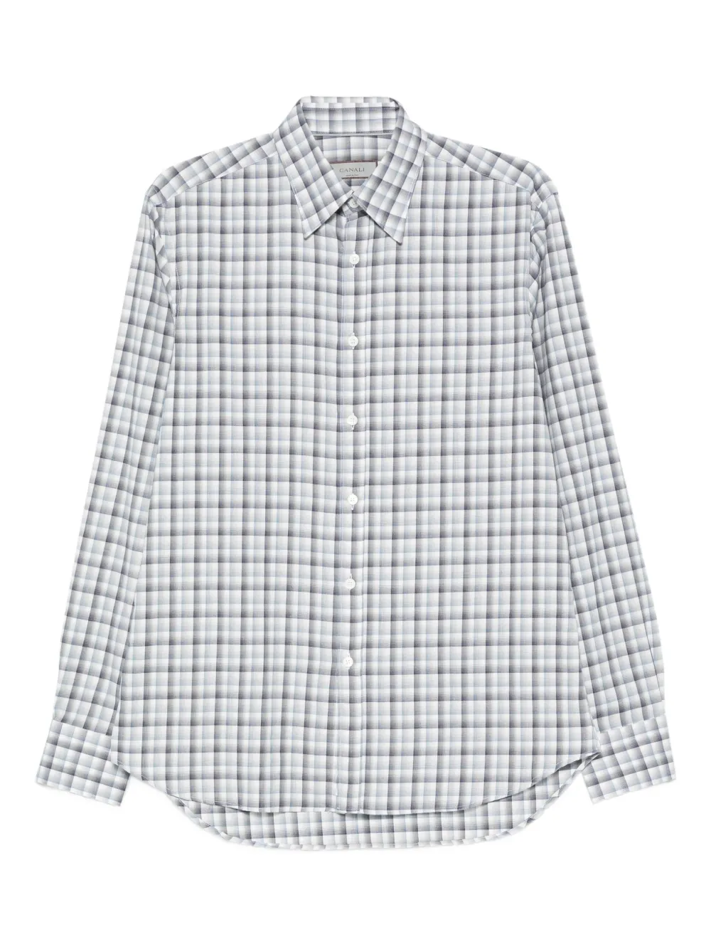 Canali Geruit katoenen overhemd Blauw