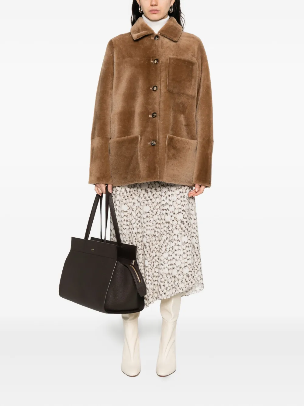 Utzon button-fastening patch-pocket jacket | Faux Fur & Shearling Jackets | Image 2