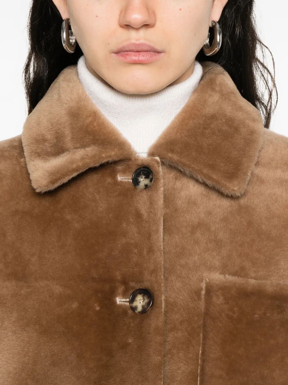 Utzon Button-fastening Patch-pocket Jacket In Brown