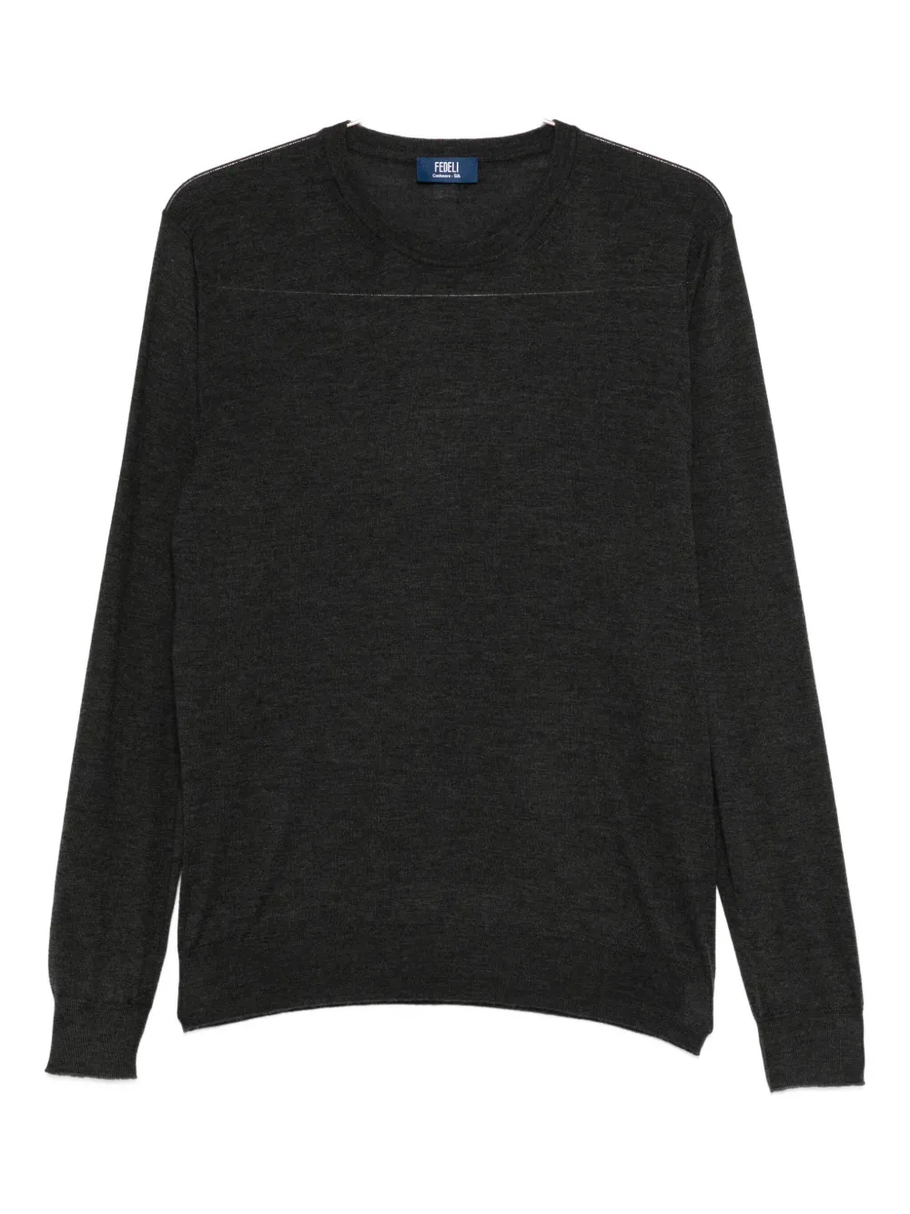 Fedeli Round-neck Long-sleeve T-shirt In Black