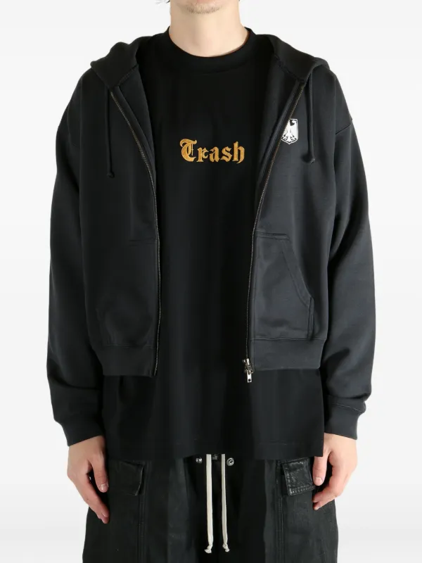 VETEMENTS logo-embroidered zip-fastening Hoodie | ブラック