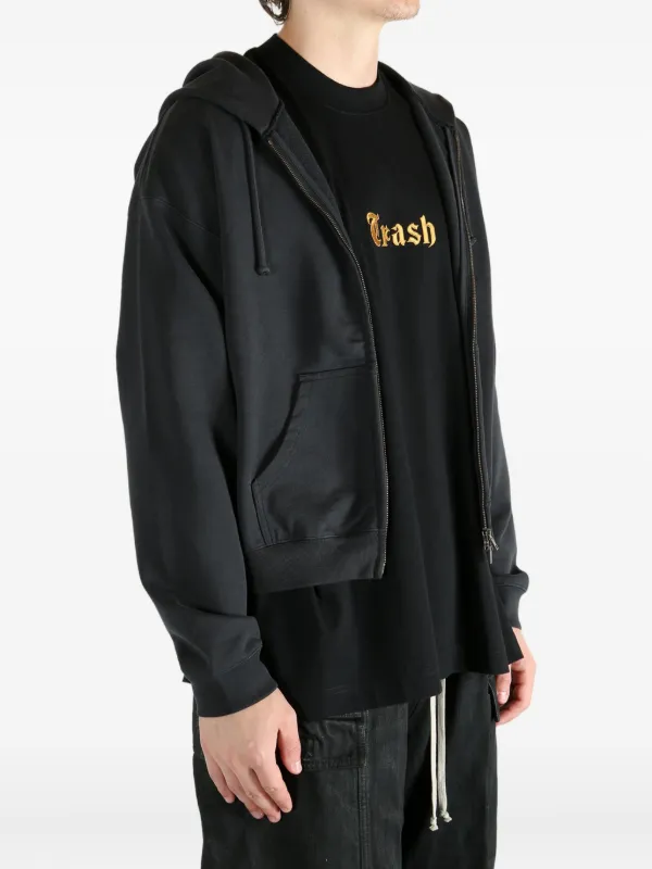 VETEMENTS logo-embroidered zip-fastening Hoodie | ブラック