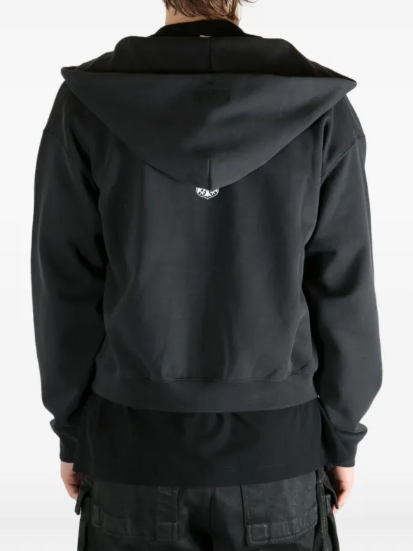 VETEMENTS logo-embroidered zip-fastening Hoodie | ブラック