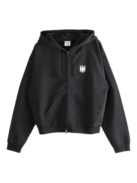 VETEMENTS logo-embroidered zip-fastening hoodie