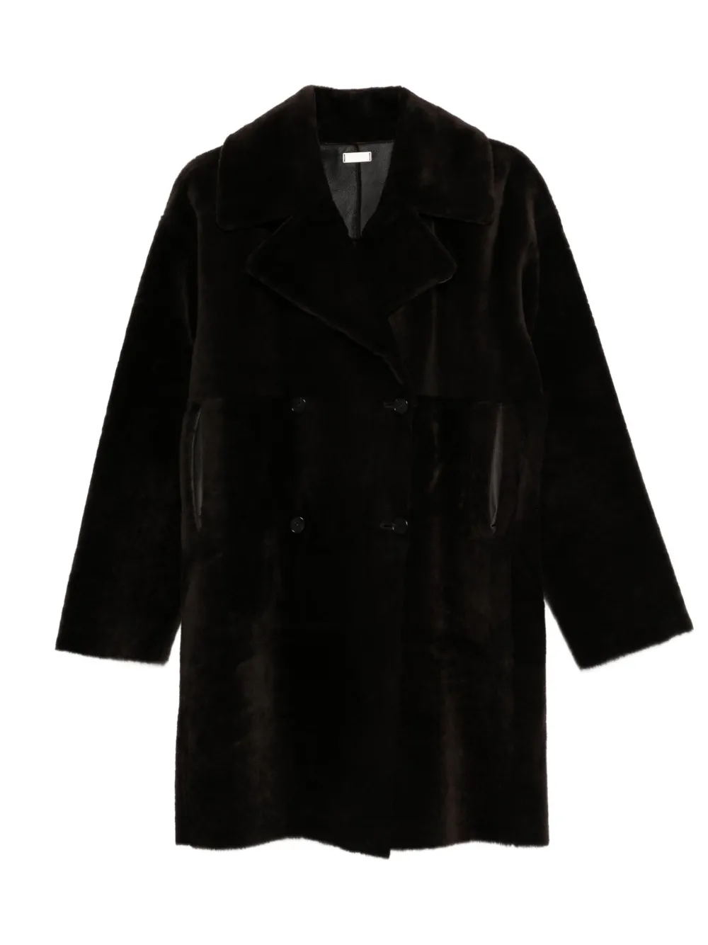 Utzon shearling double-breasted coat | Brown | Image 1