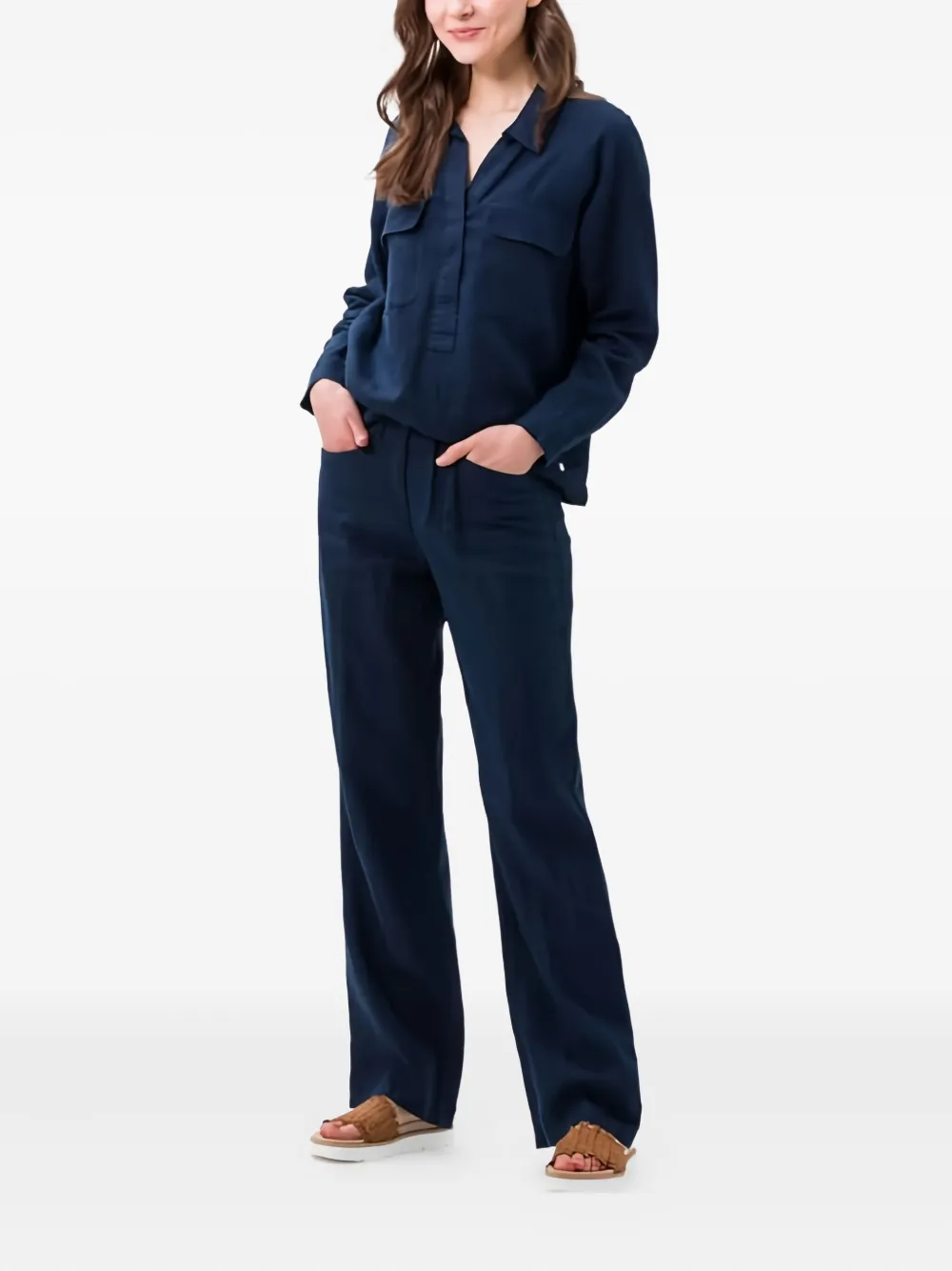 Brax Farina Buttoned Trousers In Blue
