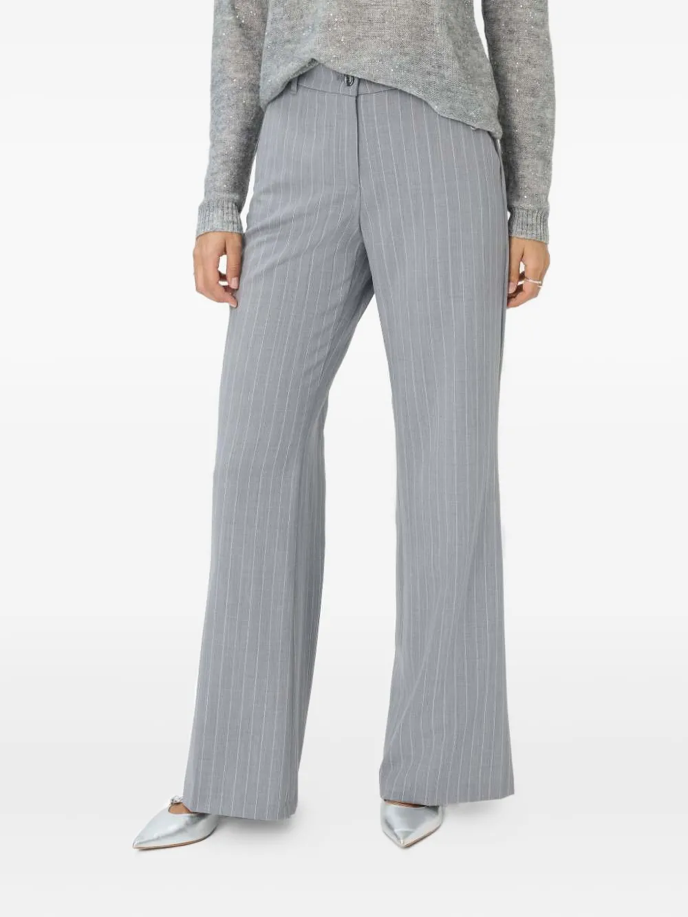 Brax Maine Pinstripe Trousers In Gray