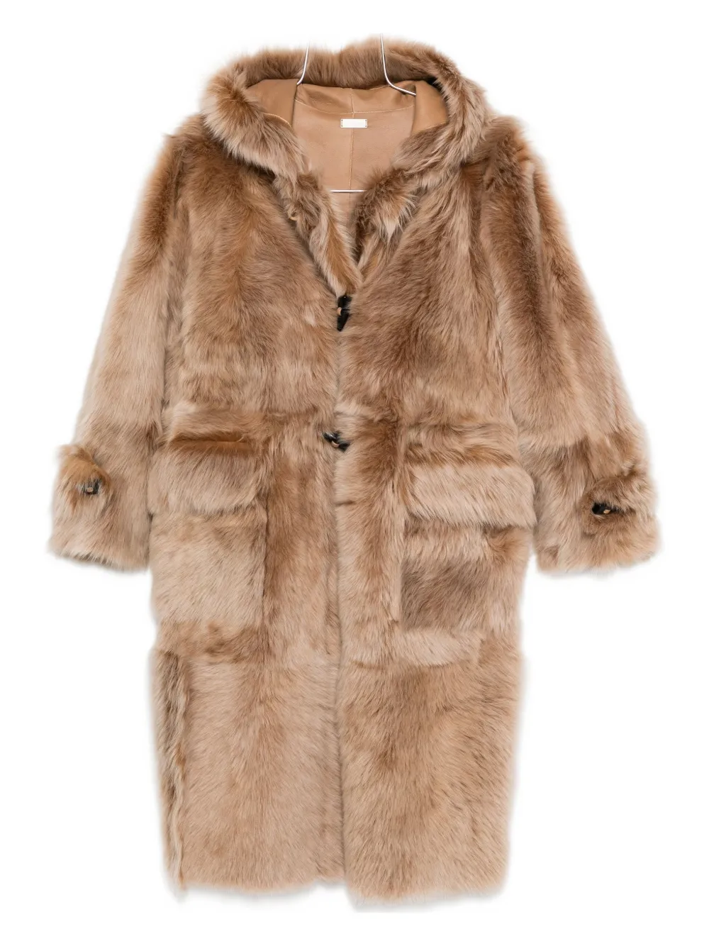 Utzon Cappotto in shearling Cherie con cappuccio - Toni neutri