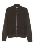 Canali quilted zip-up cardigan - Brown