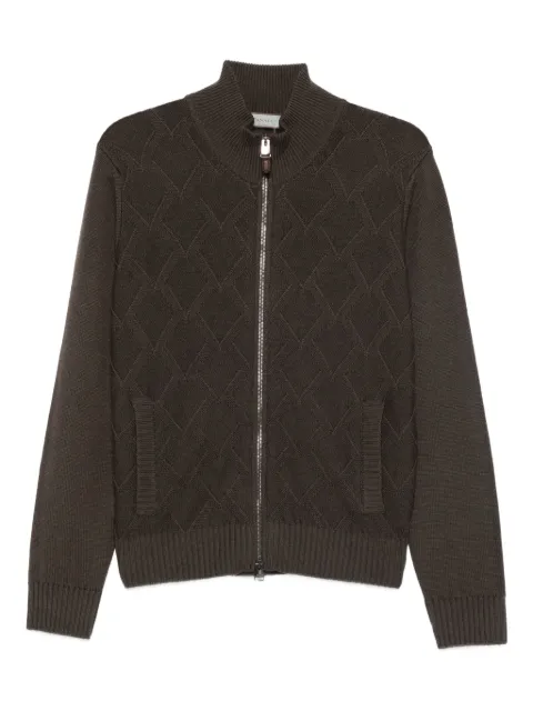 Canali quilted zip-up cardigan