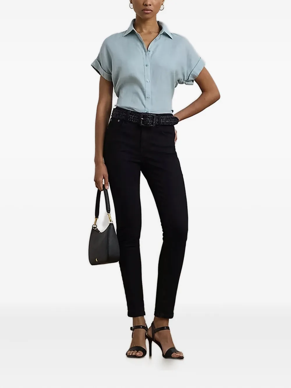 Lauren Ralph Lauren blouse met korte mouwen - Blauw