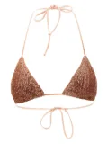 MC2 Saint Barth Leah sequined triangle bikini top - Brown