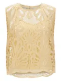 kaos lace-insert sleeveless blouse - Yellow