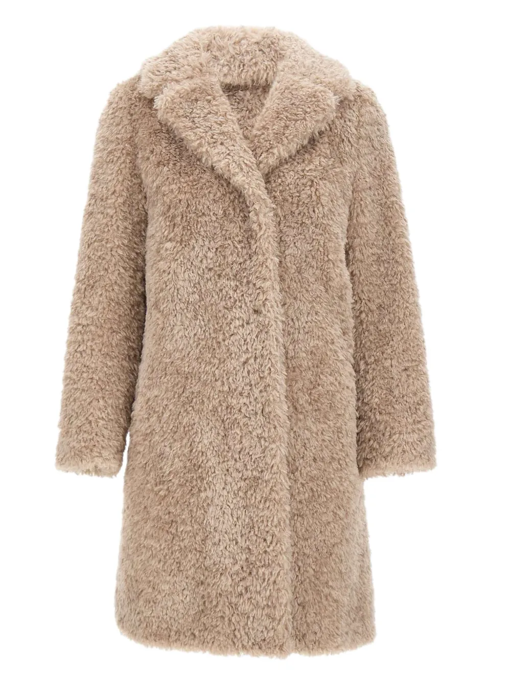 Herno buttoned faux-fur coat Beige