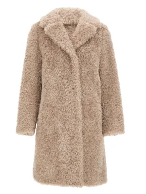 ムートン・ファーコート GOLDEN  Women Jackets GWP01883P00167355143 Beige ムートンコート フード付き フォックス ファー トリミング