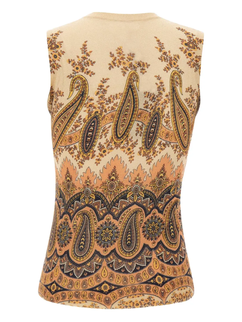 ETRO paisley print sleeveless top Beige