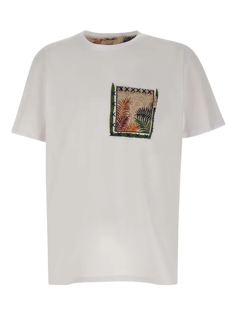 leaf-print T-shirt