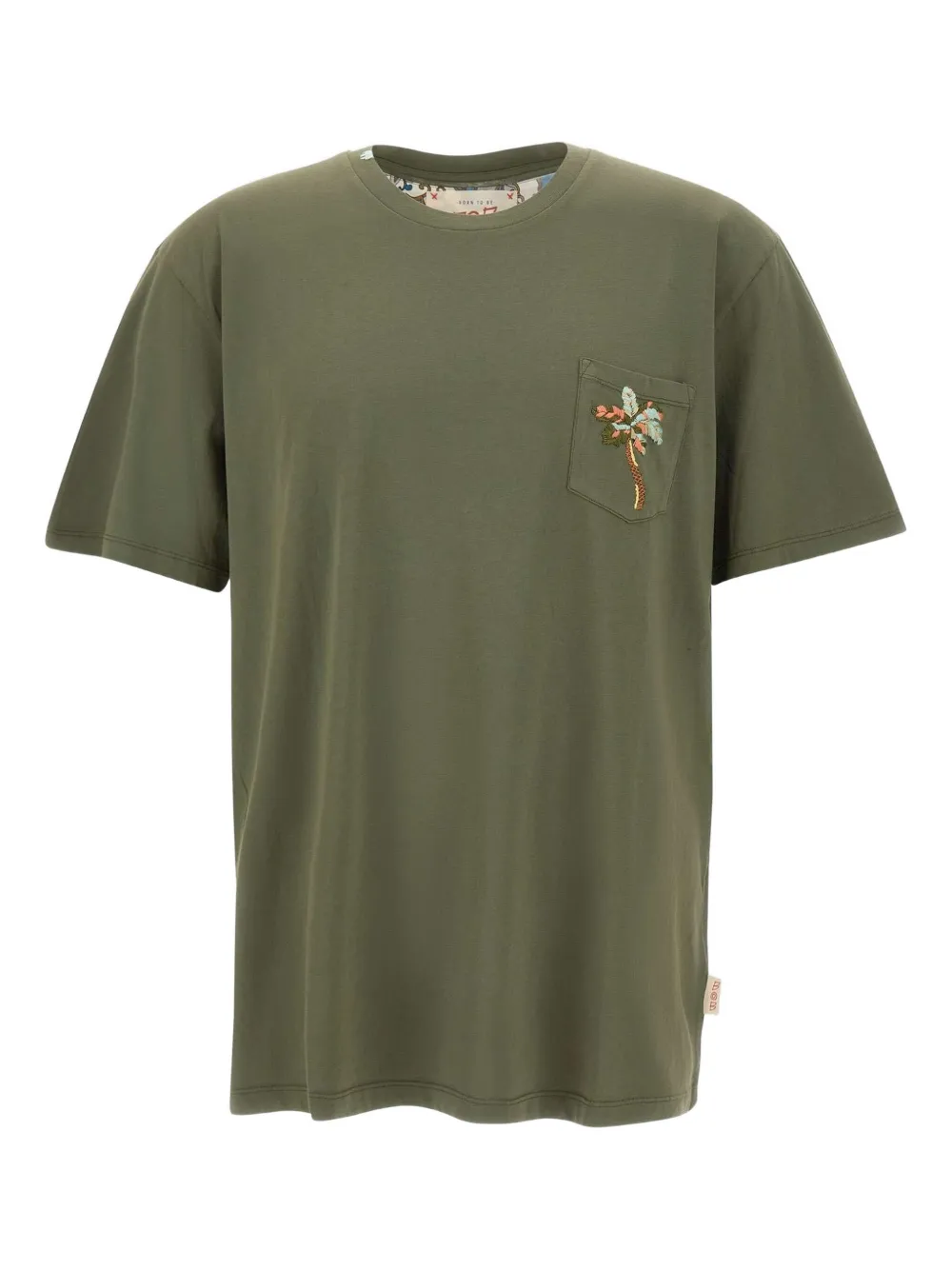 embroidered-pocket crew-neck T-shirt