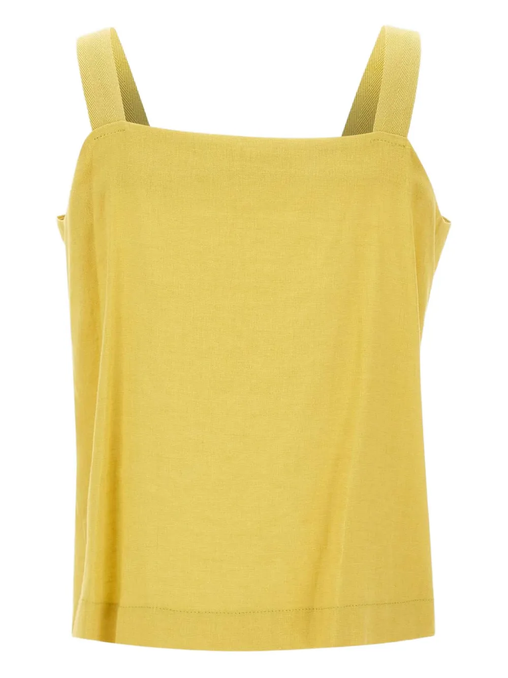 Kaos Tanktop met lint bandjes en vierkante hals Geel