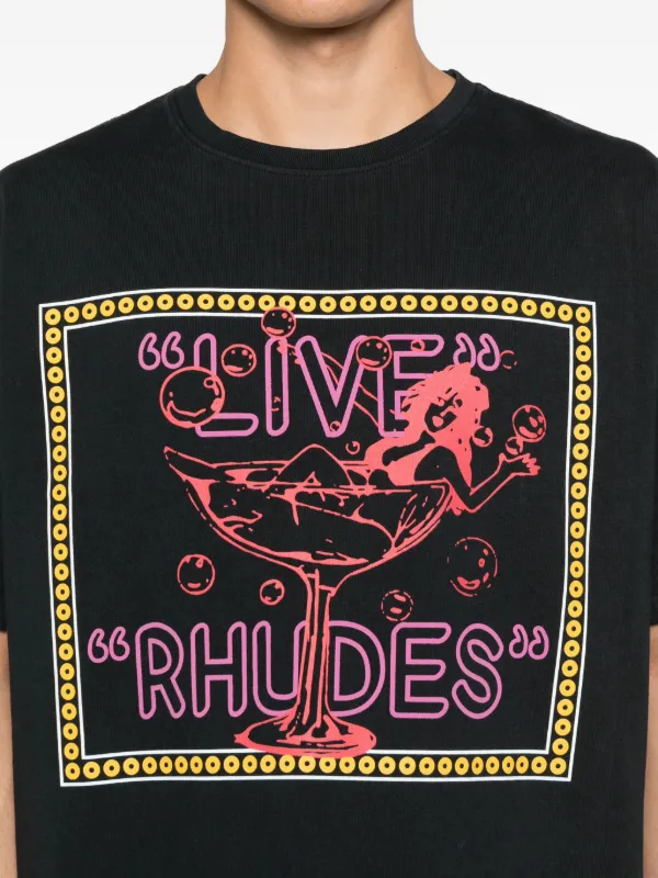 RHUDE graphic-print T-shirt | Black | FARFETCH
