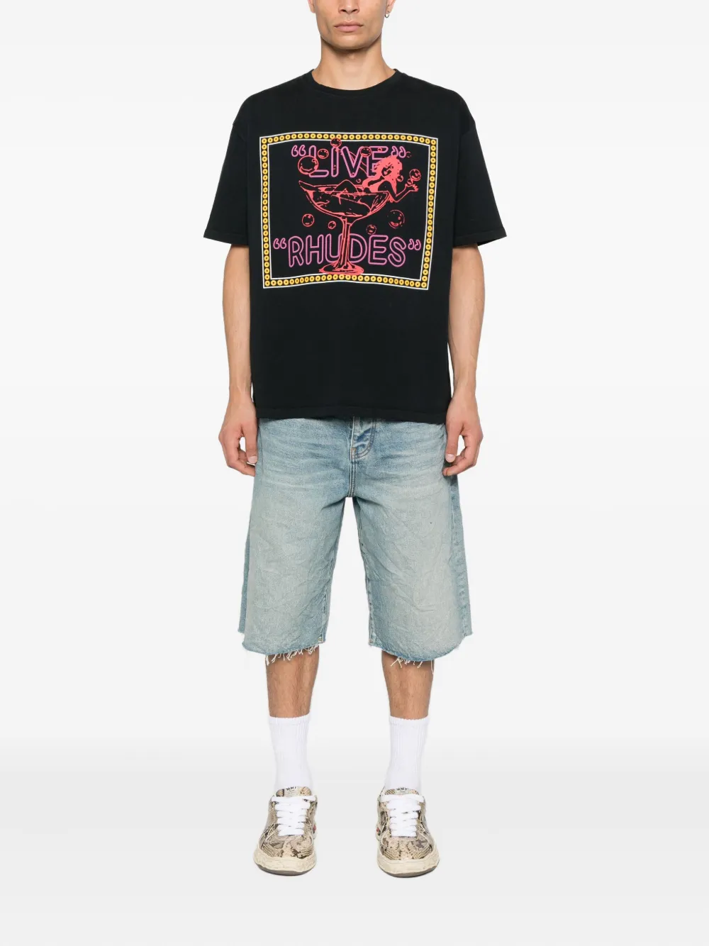 RHUDE graphic-print T-shirt - Zwart