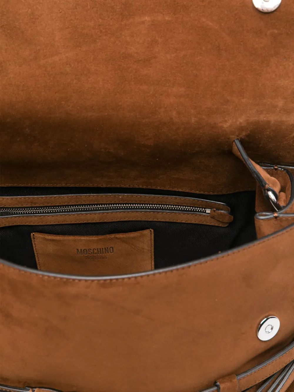 Moschino Tie Me suède shopper met ceintuur Bruin