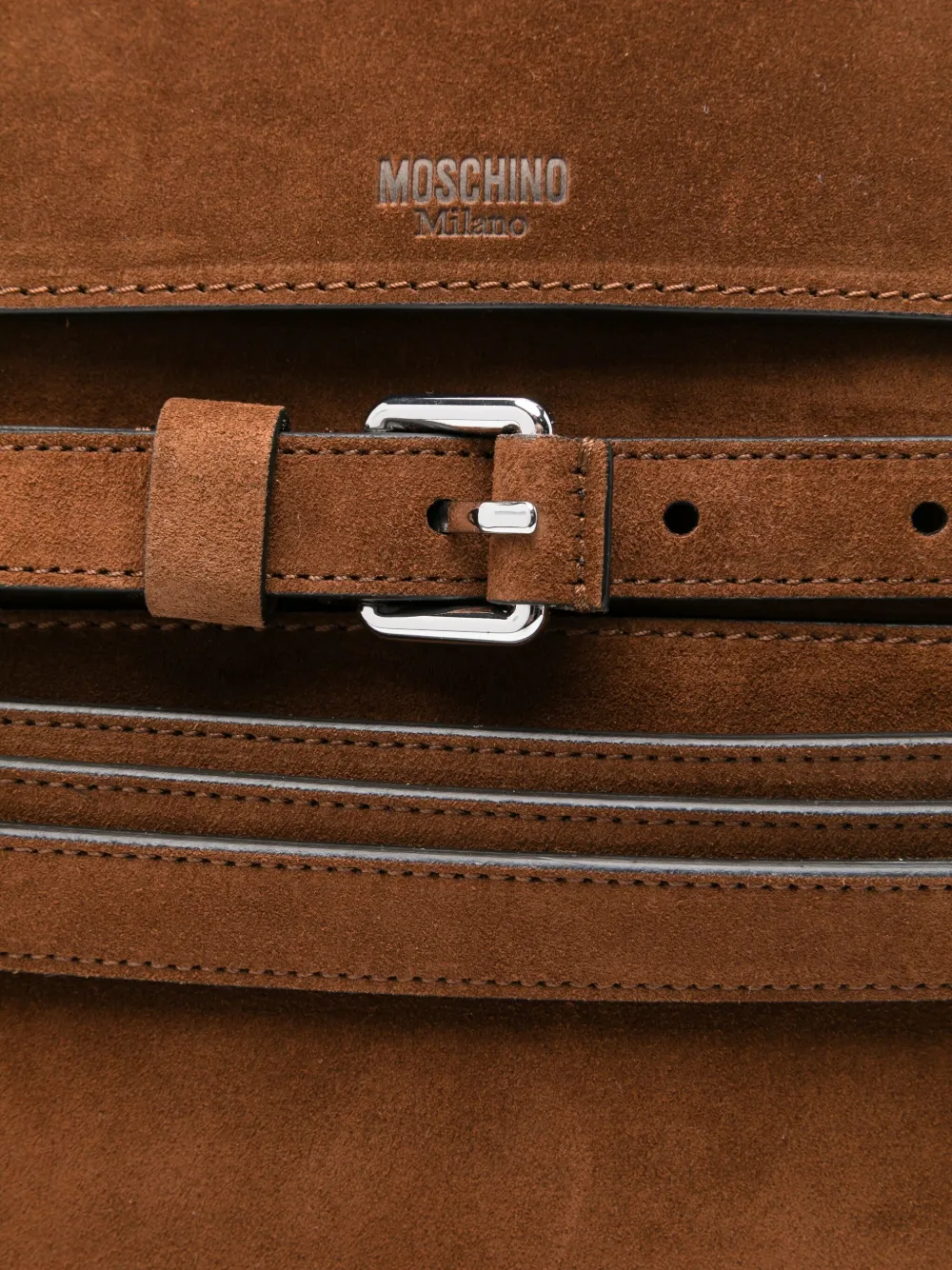 Moschino Tie Me suède shopper met ceintuur Bruin