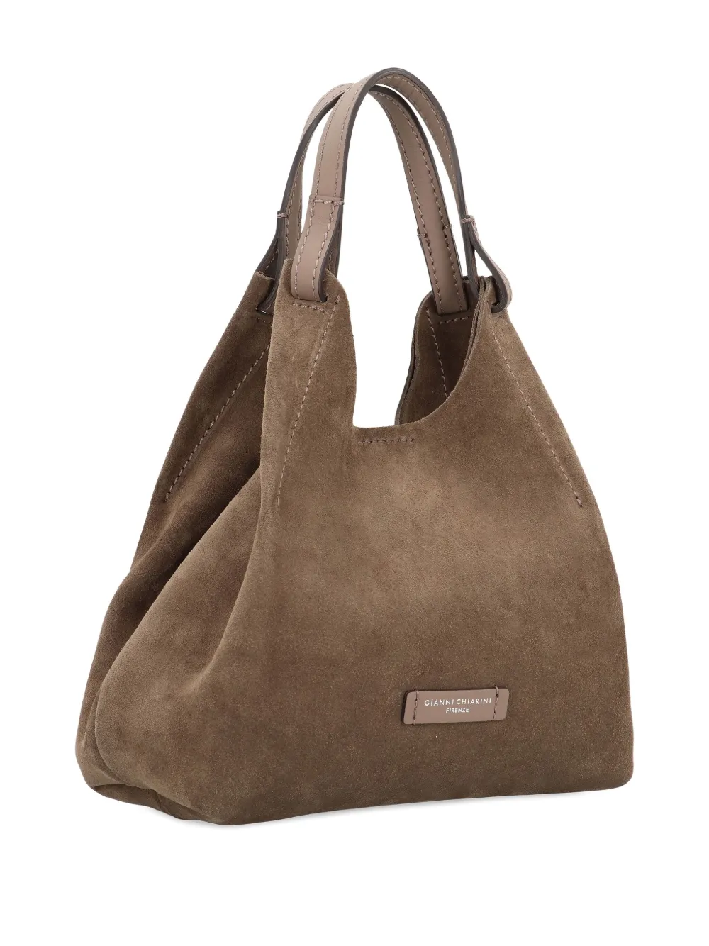 GIANNI CHIARINI Dua suede top-handle tote bag Bruin