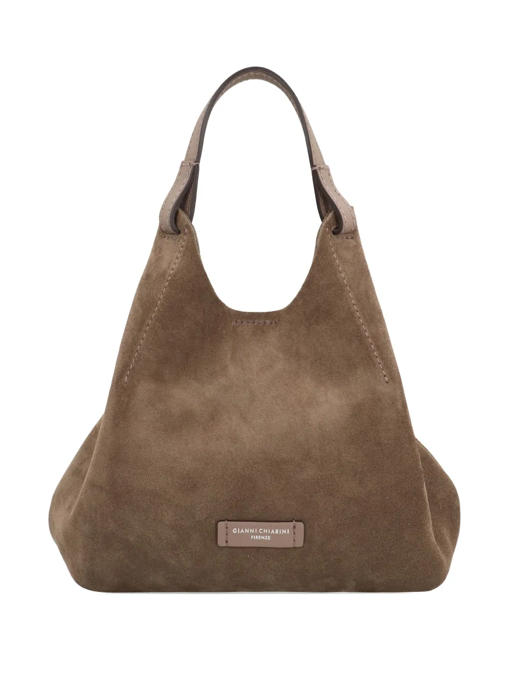 GIANNI CHIARINI Dua suede top-handle tote bag Bruin