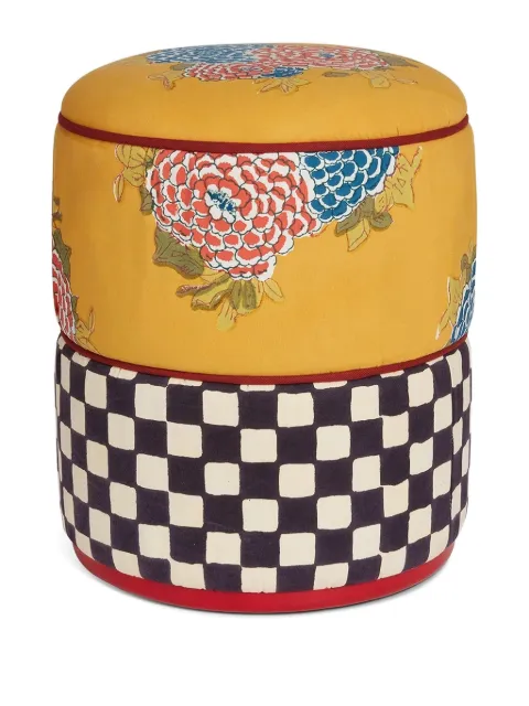 Lisa Corti Ottoman Corolla patterned  footstool
