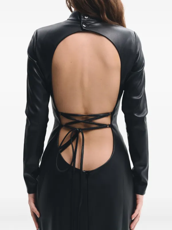 Lika lace-up Backless Maxi Dress | Black | FARFETCH GE