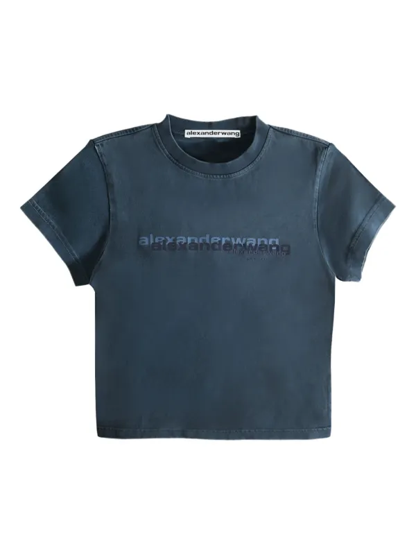 Alexander wangブルー 半袖Tシャツ ロゴ入り 31251761_60893889_600.jpg