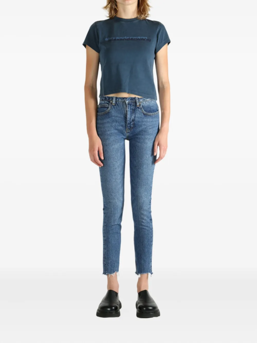 Alexander Wang logo-print short-sleeve T-shirt Blauw