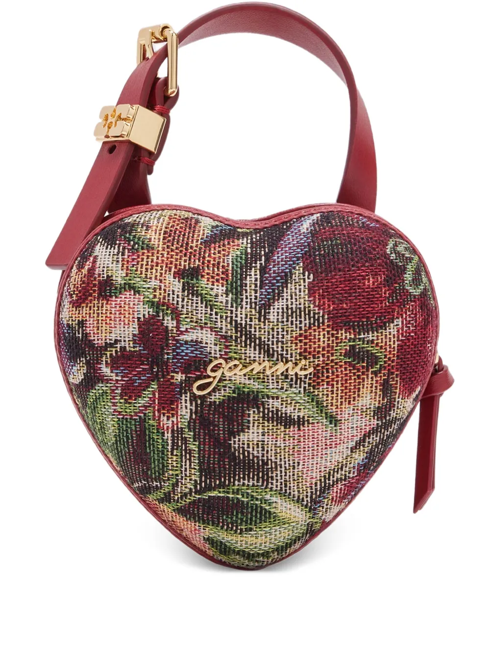GANNI Tapestry Nano Heart tote bag | Red | Image 1