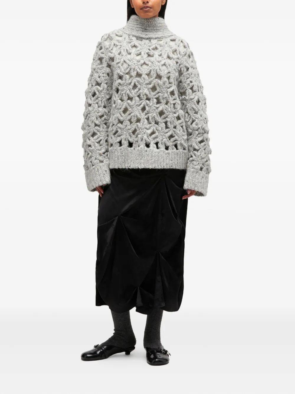 GANNI flower crochet alpaca sweater | Knitted Sweaters | Image 2