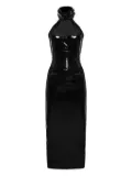 Lika high-neck open-back midi dress - Black