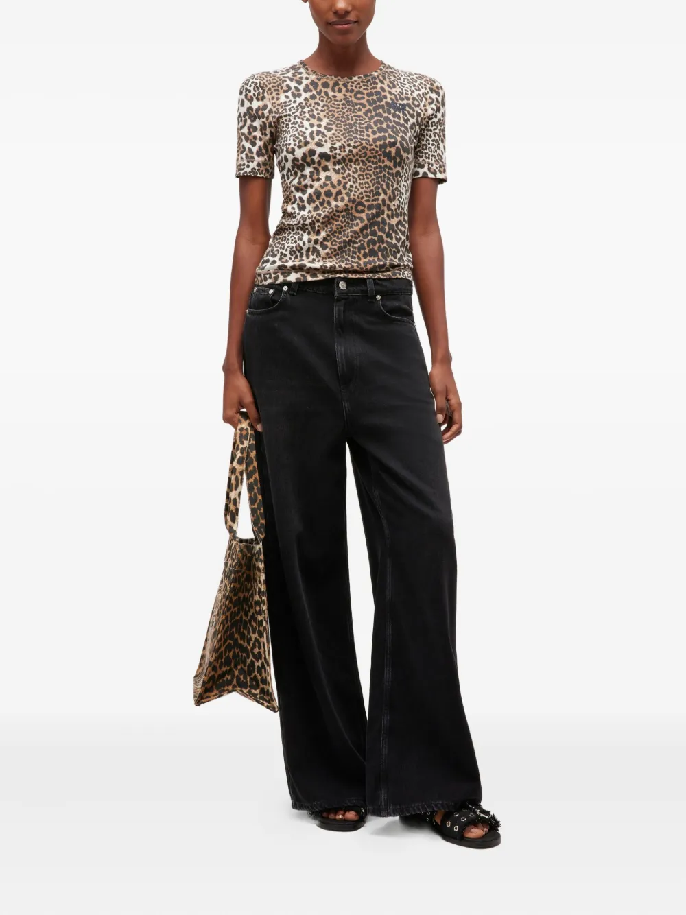 GANNI rib short-sleeve T-shirt | T-Shirts & Jersey Shirts | Image 2