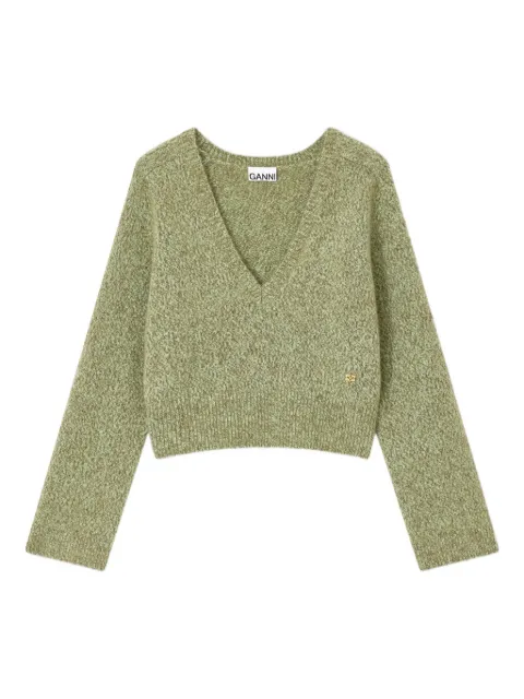 GANNI brushed v-neck sweater