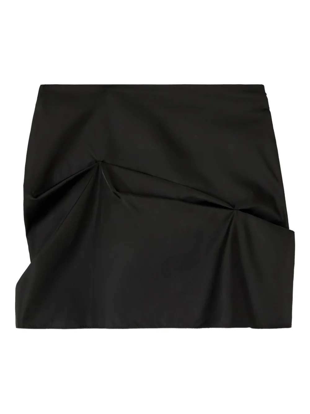 Ganni Gathered-detail Mini Skirt In Black