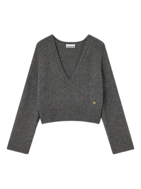 GANNI deep V-neck sweater