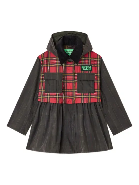 GANNI x Barbour tartan peplum coat
