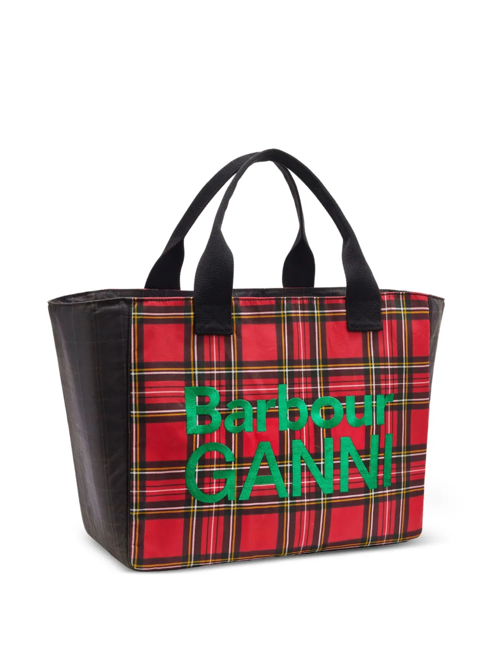 GANNI x Barbour Borsa tote tartan - Rosso