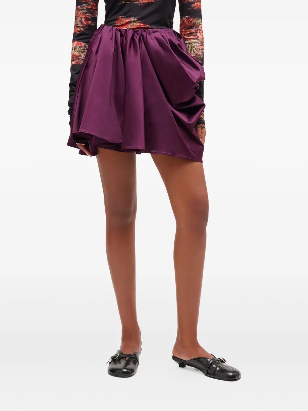 Ganni Draped Mini Skirt In Purple