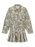 GANNI floral-print buttoned dress - Neutrals