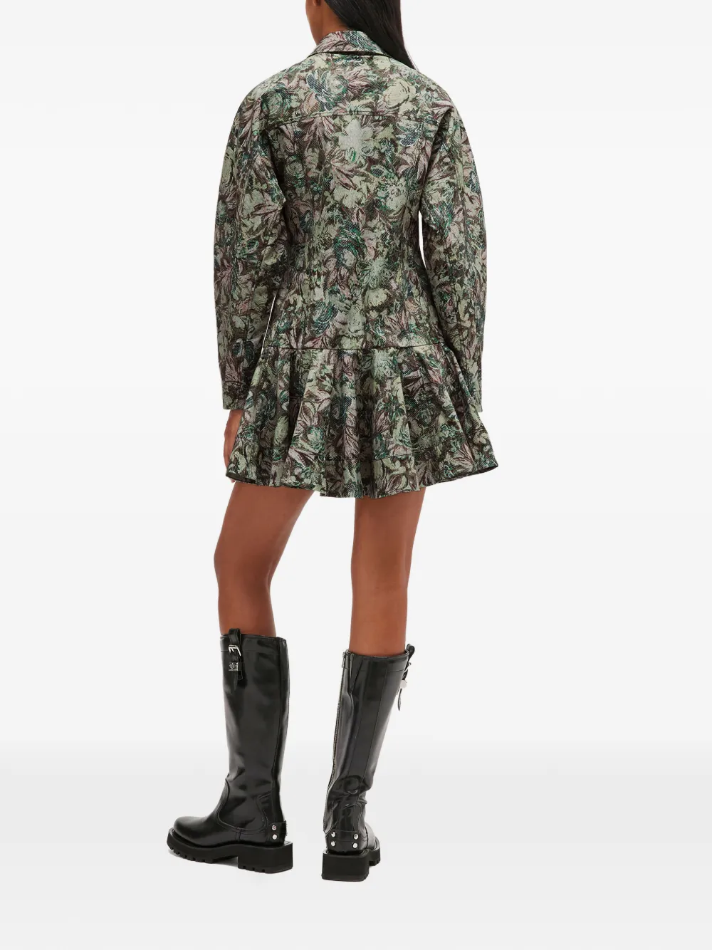 Floral-Print Buttoned Dress