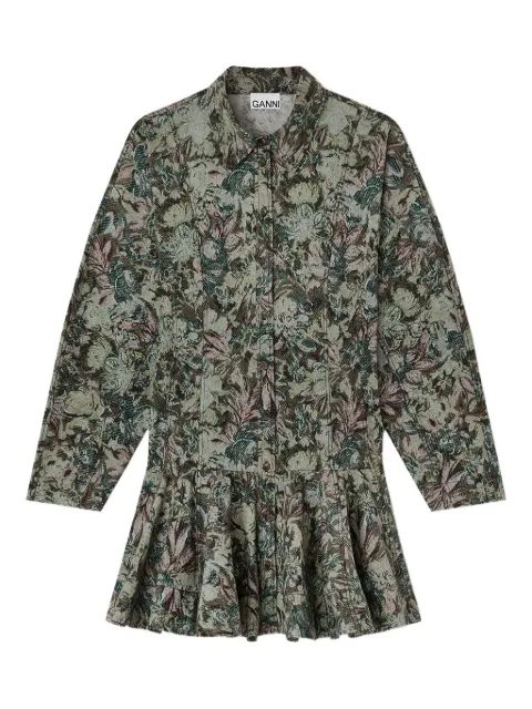 GANNI Vestido floral com abotoamento